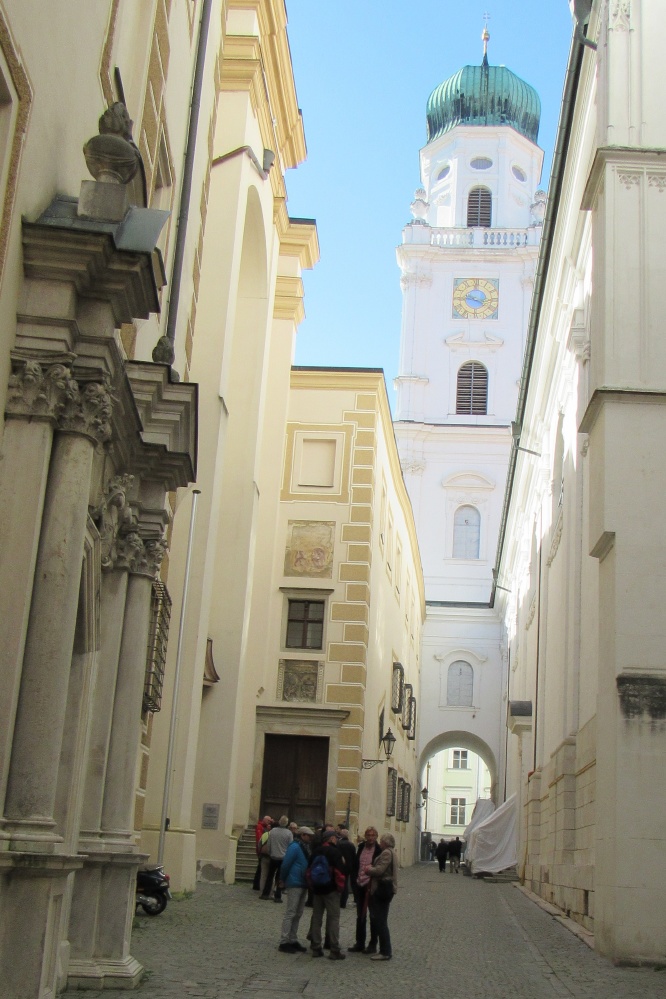 Approaching St Stephan's Cathedral. Passau